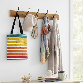 Retro vintage regnbågs solnedgångs ränder  tygkasse