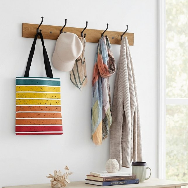 Retro vintage regnbågssolnedgång rand tygkasse (Skapare uppladdad)