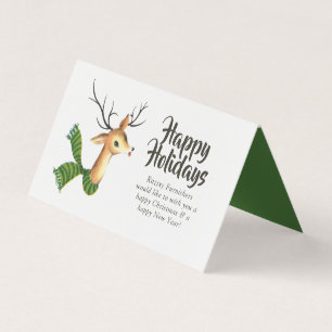 Retro Vintage Reindeer Corporate-jul Kort