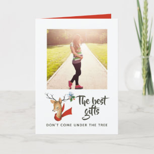 Retro Vintage Reindeer jul Baby väntar sig Meddelande