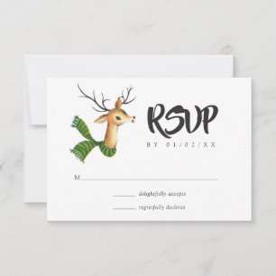 Retro Vintage Reindeer jul Bröllop OSA Kort