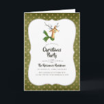 Retro Vintage Reindeer jul Party Inbjudan<br><div class="desc">Cute antique Reindeer Jul-julfesten bjuder anpassade till dina specifika frågor.</div>
