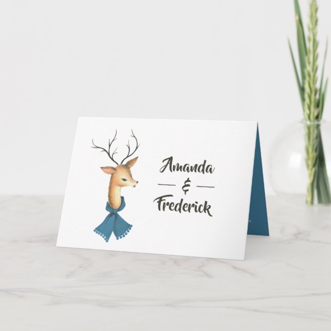 Retro Vintage Rener jul Bröllop Program (Framsida)