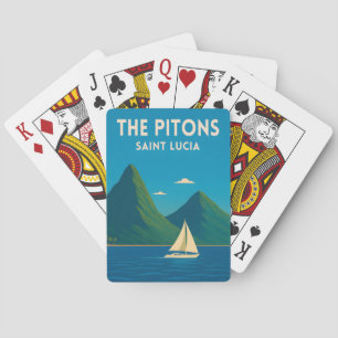 Retro Vintage Resa St Lucia Pitons Karibien Casinokort