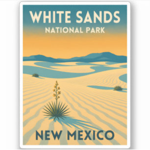 Retro Vintage Resa White Sands National Park Klistermärken