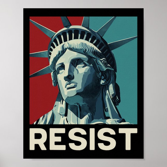 Retro Vintage Resist Frihetsgudinnan  Poster (Framsidan)