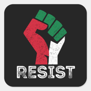 Retro Vintage Resistent Palestina fist flagga Free Fyrkantigt Klistermärke