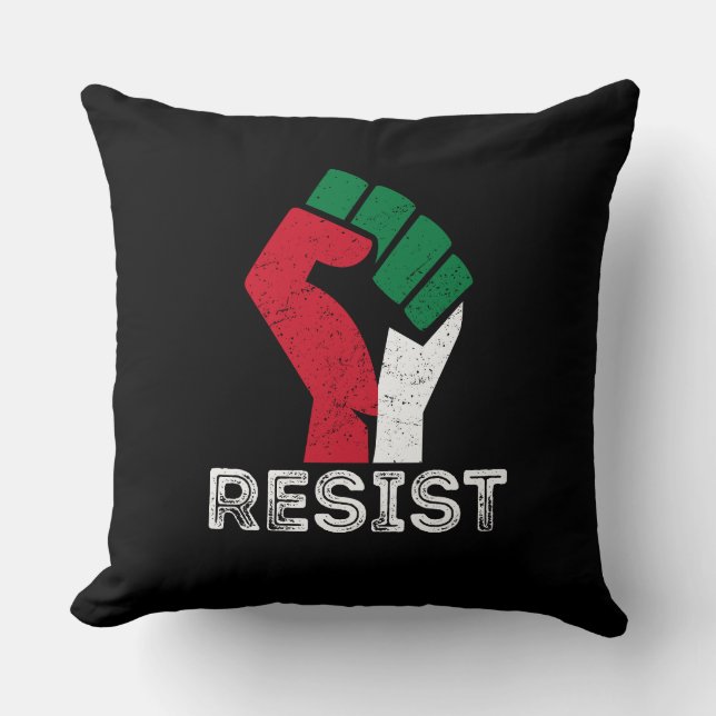 Retro Vintage Resistent Palestina fist flagga Free Kudde (Framsida)