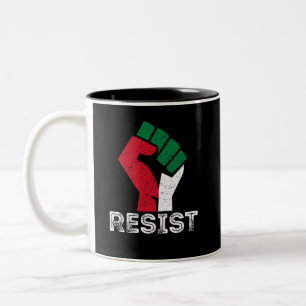 Retro Vintage Resistent Palestina fist flagga Free Två-Tonad Mugg