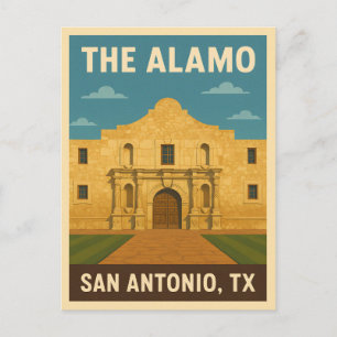 Retro Vintage resor Alamo San Antonio Texas Vykort