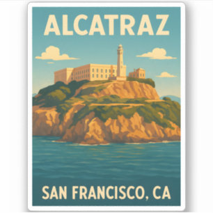 Retro Vintage resor Alcatraz Island San Francisco Klistermärken