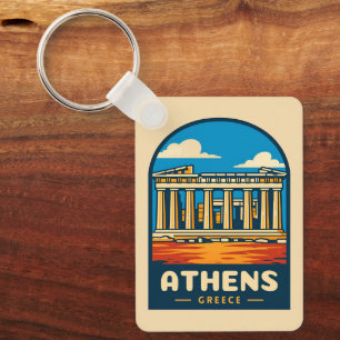 Retro Vintage resor Aten Grekland Parthenon Nyckelring