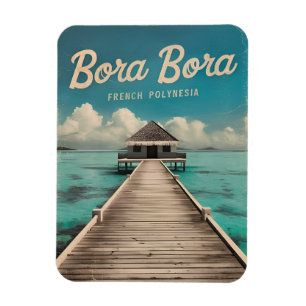 Retro Vintage resor Bora Bora Fransk Polynesia Magnet