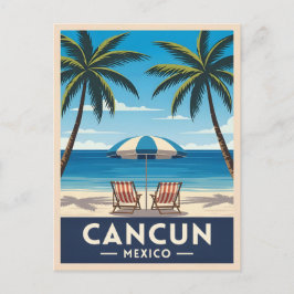 Retro Vintage resor Cancun Mexico Beach Liggande Vykort