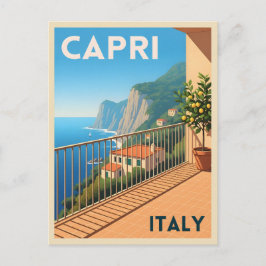 Retro Vintage resor Capri Italien Scenia Ligcape Vykort