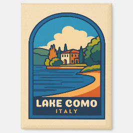 Retro Vintage resor Como-Italien Sjö liggande Magnet