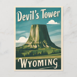 Retro Vintage resor Djävulen Torn Wyoming Vykort