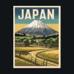 Retro Vintage resor Gamla japanska scenen Vykort<br><div class="desc">Förhindra en nostalgisk resa genom Japans kulturarv i riken med denna vintage resor-tematiska utformning. Inspinerad av den gyllene resans tidsålder fångar biet det centrala i Japans tidlösa skönhet och allure.</div>