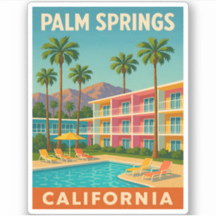 Retro Vintage resor Handflatan Vår California Mote Klistermärken