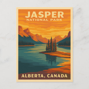 Retro Vintage resor Jasper nationalpark Scenia Vykort