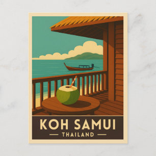 Retro Vintage resor Koh Samui Island Thailand Vykort