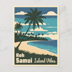 Retro Vintage resor Koh Samui Thailand Seaside Vykort