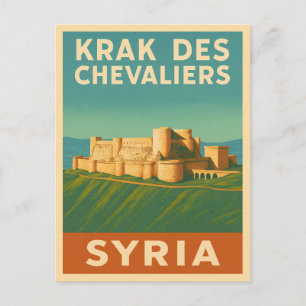 Retro Vintage resor Krak des Chevaliers Castle Vykort