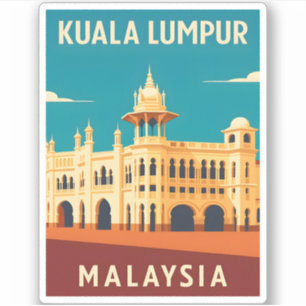 Retro Vintage resor Kuala Lumpur Malaysia Klistermärken
