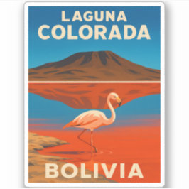 Retro Vintage resor Laguna Colorada Bolivia Klistermärken