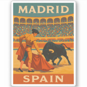 Retro Vintage resor Madrid Spanien Klistermärken