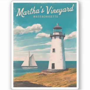 Retro Vintage resor Martha's Vineyard Lighthouse Klistermärken
