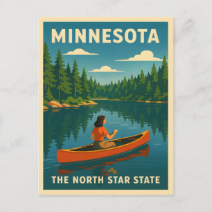 Retro Vintage resor Minnesota liggande natur Vykort