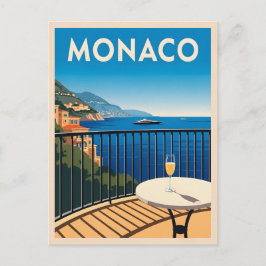 Retro Vintage resor Monaco Seaside Ligge Vykort