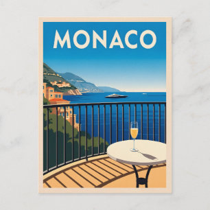 Retro Vintage resor Monaco Seaside Ligge Vykort