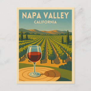 Retro Vintage resor Napa Valley California Winery Vykort