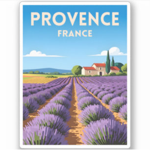 Retro Vintage resor Provence Frankrike liggande Klistermärken