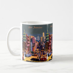 Retro Vintage resor San Francisco Kalifornien Kaffemugg