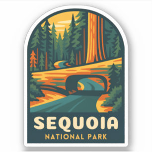 Retro Vintage resor Sequoias nationalpark Klistermärken