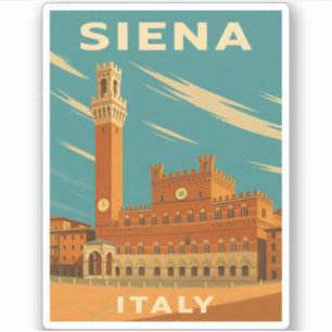 Retro Vintage resor Siena Italien Scenia Klistermärken