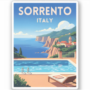 Retro Vintage resor Sorrento-Italien Kustjener Klistermärken