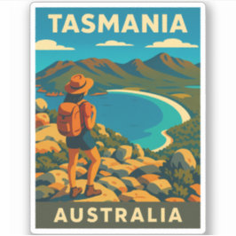 Retro Vintage resor Tasmania Australien Ligge Klistermärken