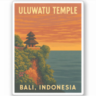 Retro Vintage resor Uluwatu Temple Bali Seaside Klistermärken