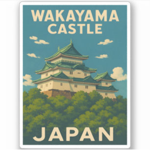 Retro Vintage resor Wakayama Castle Japan Klistermärken