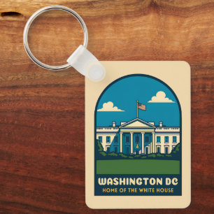 Retro Vintage resor White House Washington DC Nyckelring