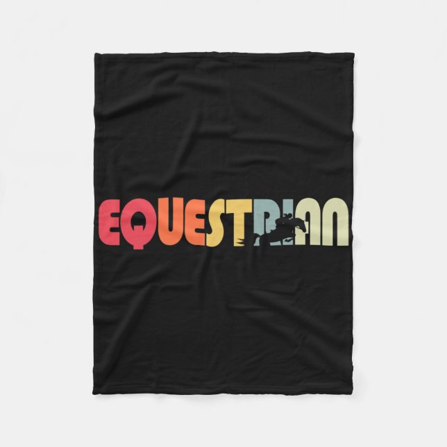 Retro Vintage Ridning Hästälskare Equestr Fleecefilt (Framsidan)