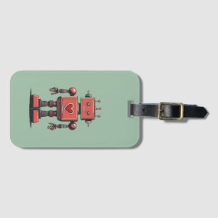 Retro Vintage Robot Bagagebricka