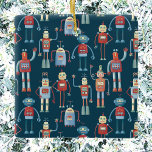 Retro Vintage Robots Ceramic Ornament<br><div class="desc">Roligt vintage-robotar,  som morfar förmodligen gjorde i sin workshop. Originalkonst av Nic Squirrell.</div>