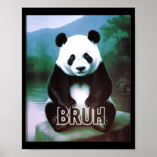 Retro Vintage Rolig Bruh Panda Slang Meme Djur L Poster