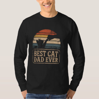 Retro Vintage Rolig Pappa Till Katt Slå Näven Bäst T Shirt