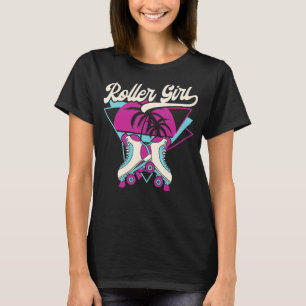 Retro Vintage Roller Girl Skater Skating 70s 80s S T Shirt